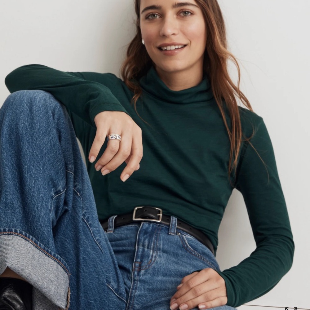 NWOT Madewell Whisper Cotton Turtleneck Tee